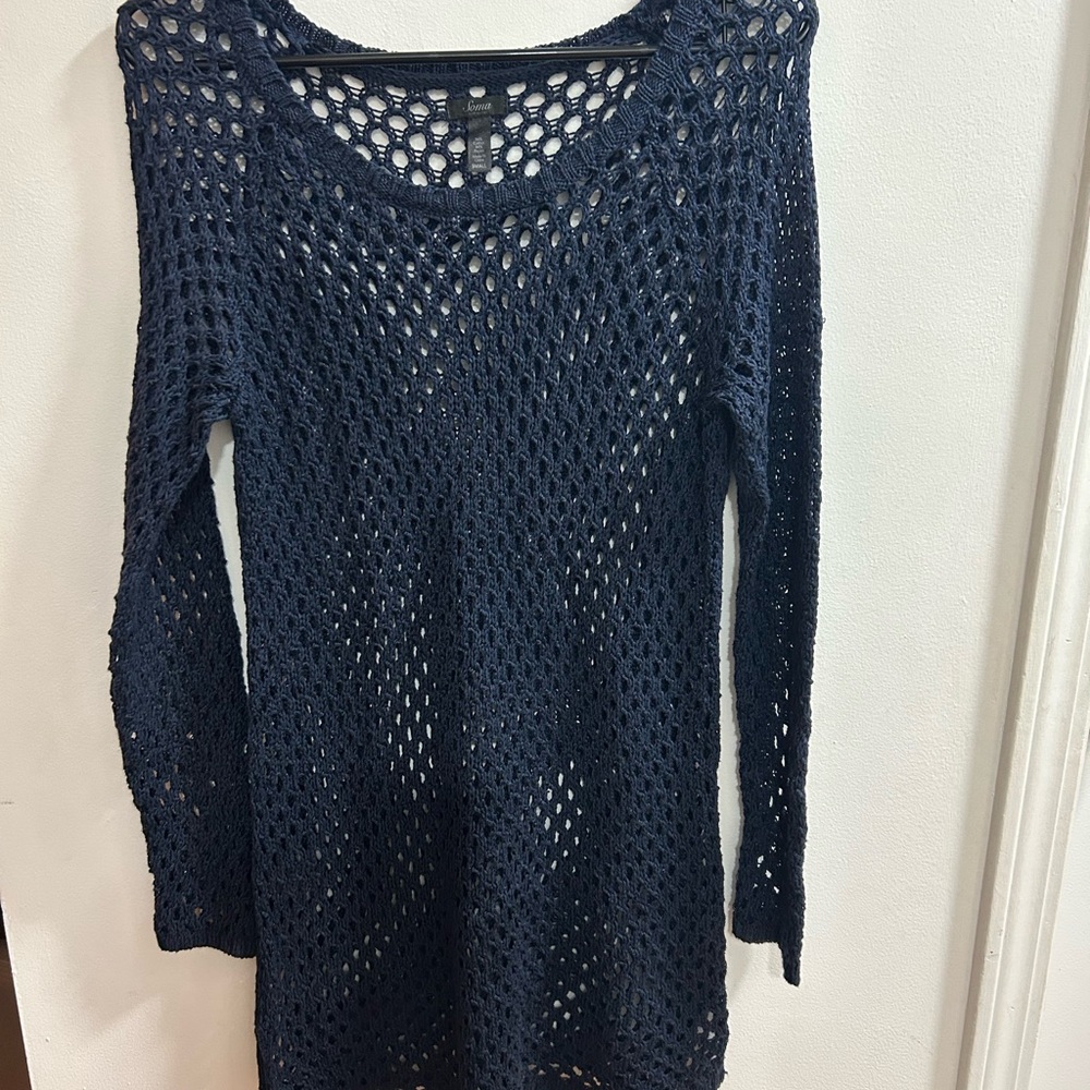 Soma Women's Navy Swimsuit Coverup Size Small